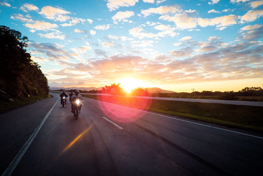 Motorcyclists on road 
