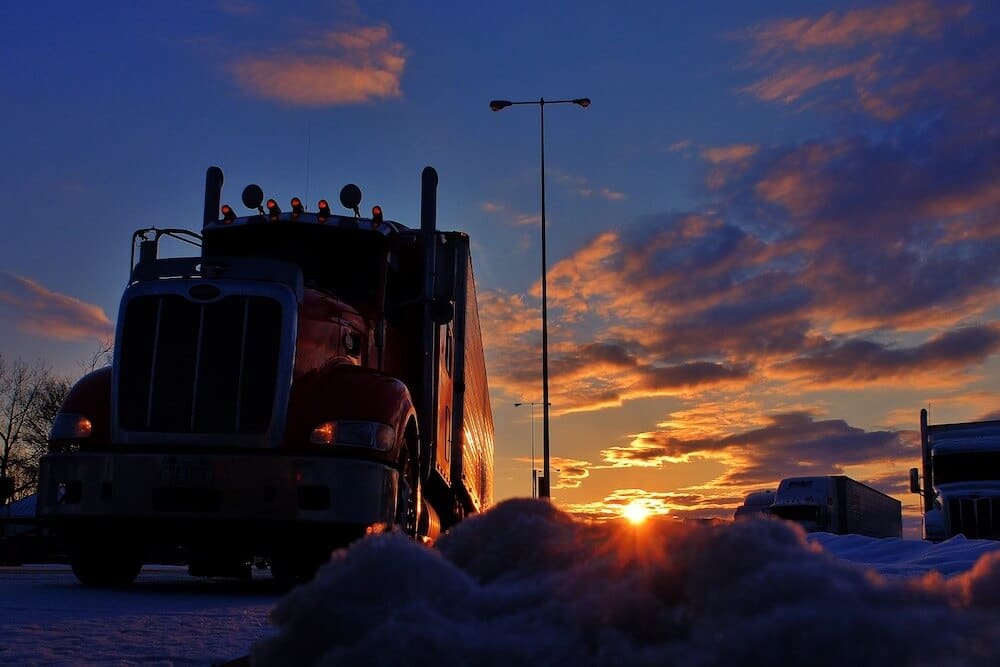 truck at sunrise 